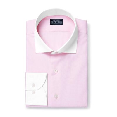 Light Pink Formal Shirt With White Collar & Cuff